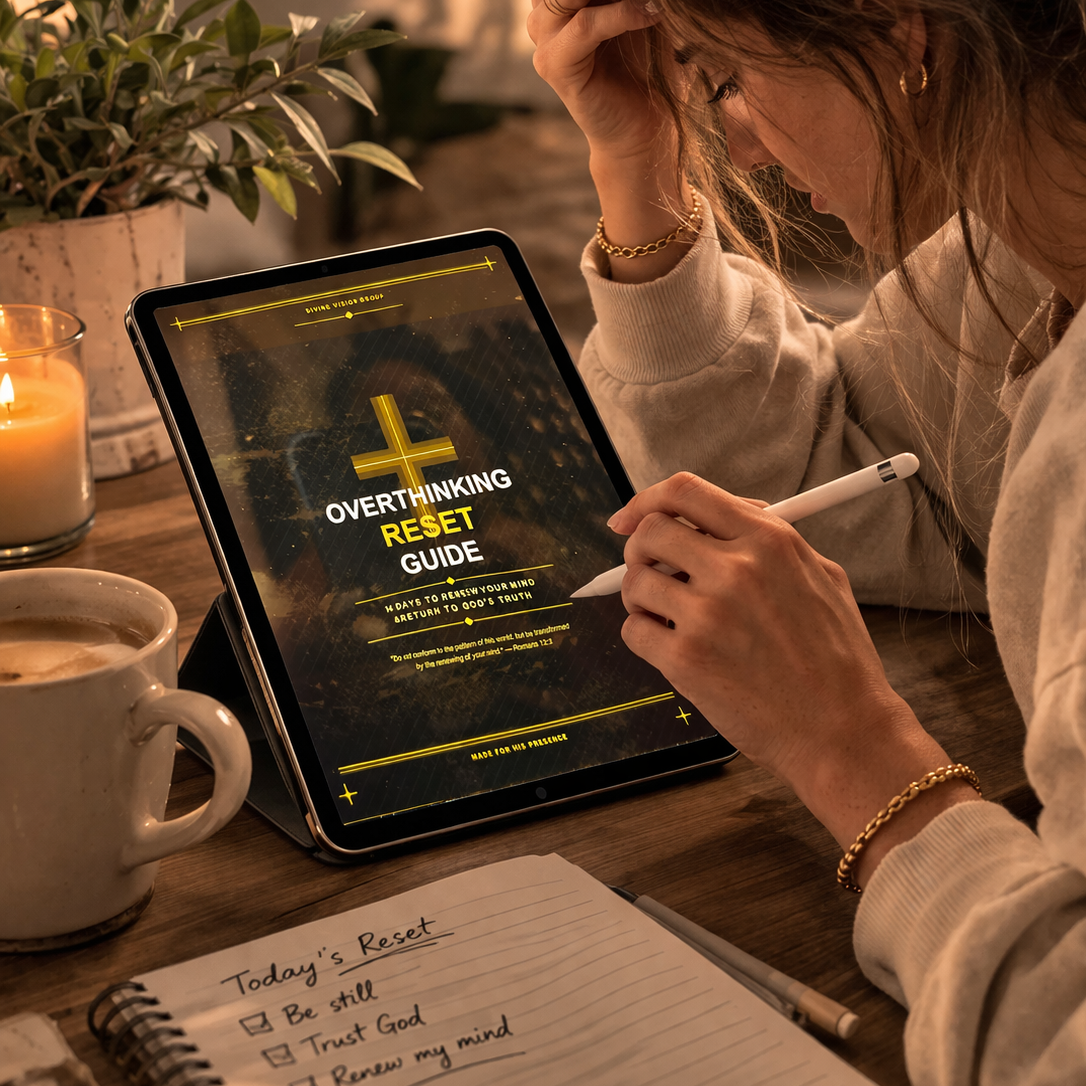 "Overthinking Reset Guide" Stop spiraling mentally and start rebuilding peace with God today.
